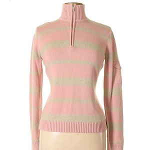 "Liz & Co" Striped Pink & Cream Sweater